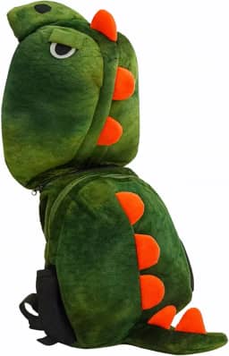 Mochila Infantil com Capuz de Dinossauro J'PRIB – Macia e Confortável Alças Ajustáveis Zíper