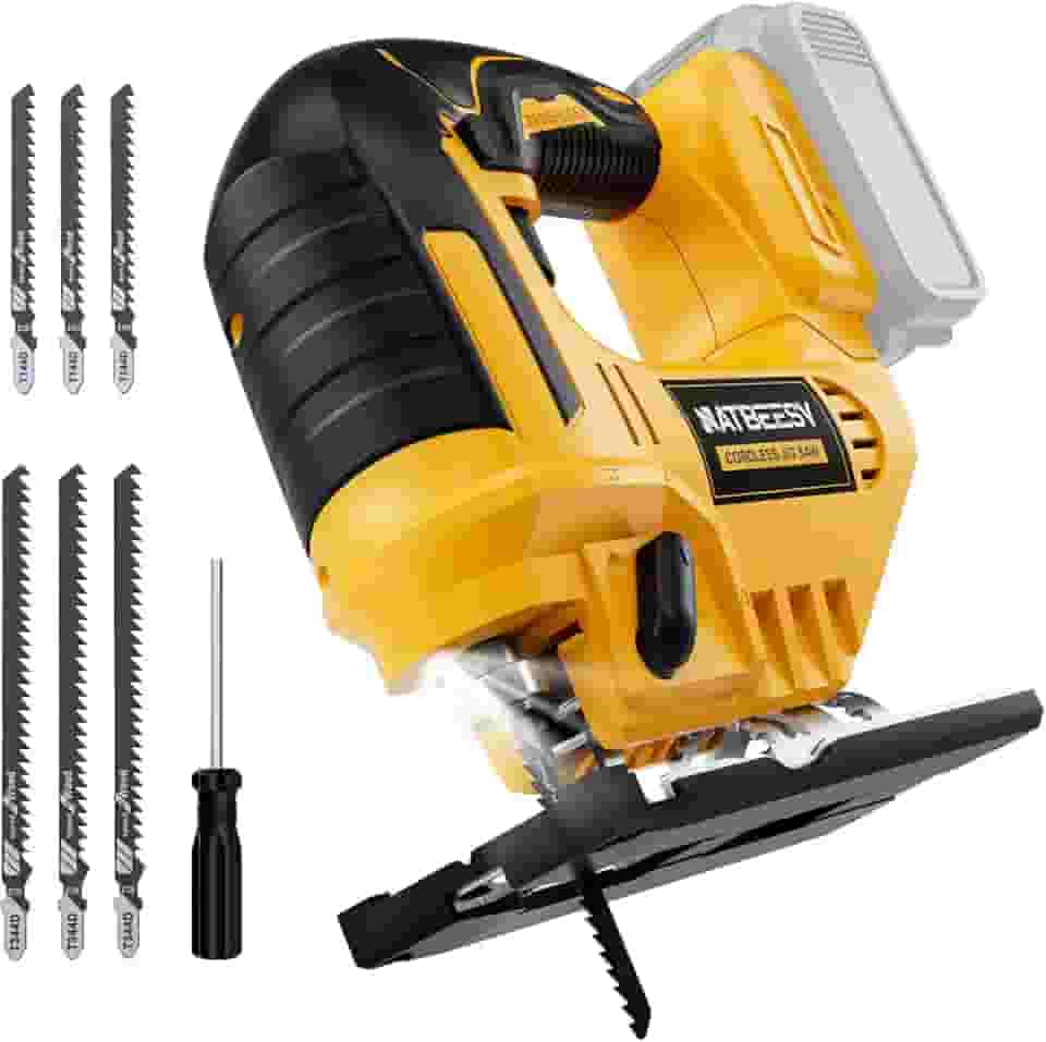Serra Tico-Tico Sem Fio Para Dewalt, Bateria Máx. De 20 V, Ferramenta De Corte De Serra Tico-Tico Sem Escova, Velocidade Variável De 2900 Rpm, Cortes Chanfrados De 45°, 3 Ações Orbitais, Co
