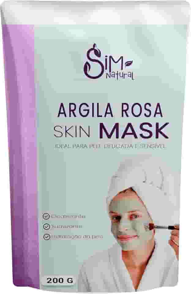 Argila Rosa Skin Mask Ideal para Pele Sensível e Delicada - Máscara Facial e Corporal 200g