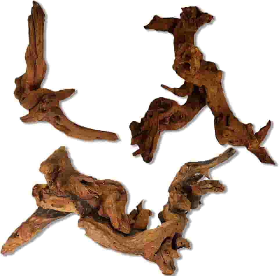 Tronco de árvore de madeira flutuante para decoração de aquário natural com vista rochosa, esconderijos exclusivos de raiz de madeira morta para peixes e répteis, realçador de paisagem