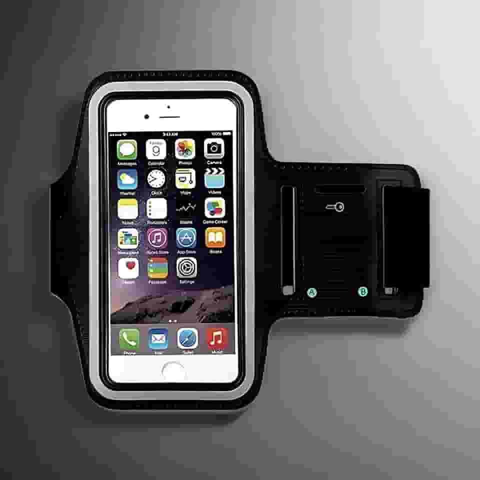 Braçadeira Suporte Celular Para Corrida, Bike E Treinos, Compatível Com Smartphones 5,5' E 6,5', Resistente, Ajustável, À Prova D'água, Marca VARENZIA