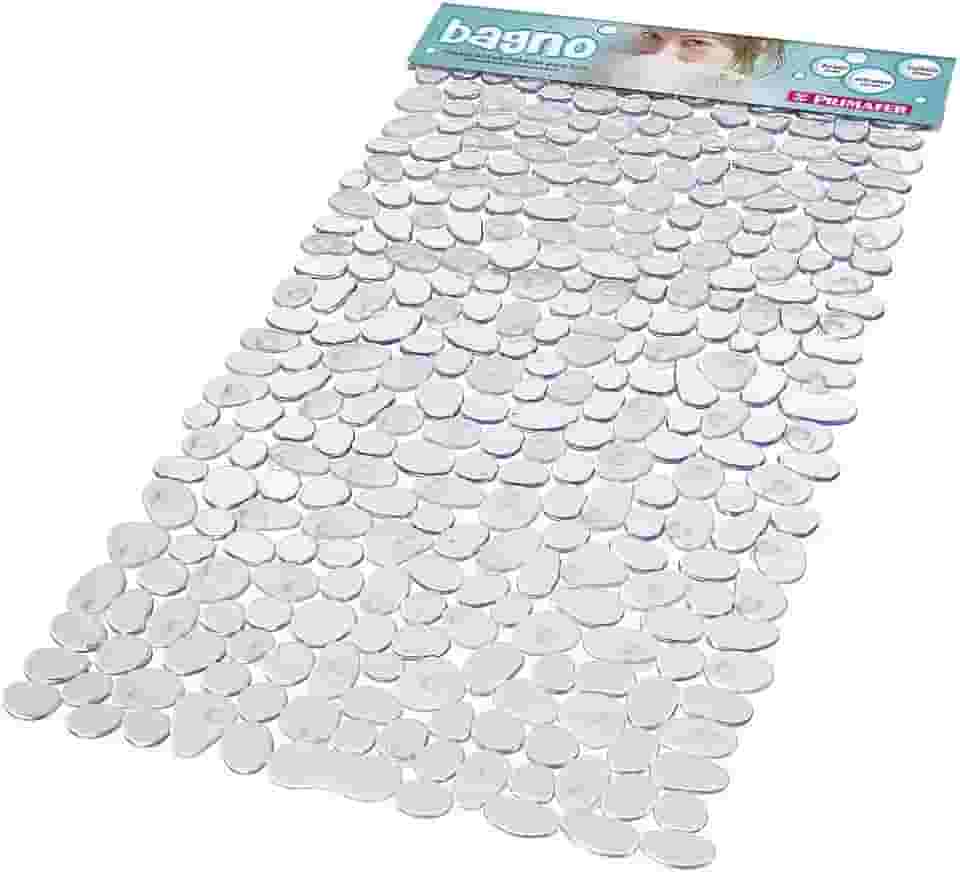 Atlas - Tapete para Banheiro com Sistema Antiderrapante de Fixação por Ventosa, Tamanho 70x38cm ,Cor Cristal