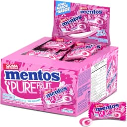 Gomas de Mascar, Mentos, Pure Fruit, Sem Açúcar, Sabor Tutti-Frutti - Monopeça | 60 Unidades