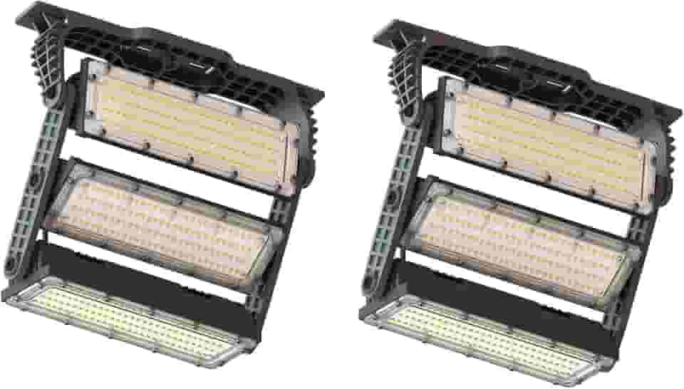 Kit 2 Refletor 400W Holofote LED 36000LM IP66 Articulado para Áreas Externas