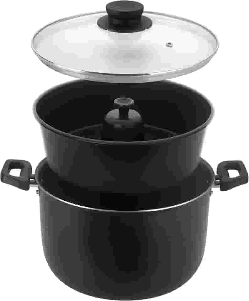 Multiflon Jogo Caçarola 20 Centímetros/Forma para Pudim Banho- Maria - 2 Peças Aluminio Antiaderente Com Tampa de Vidro Linha Versátil Resistente Durável e Saudável