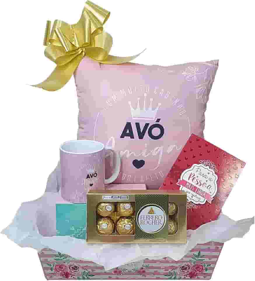 Presente de Avó kit de presente para Vovó Querida kit com Chocolate Ferrero Rocher T8