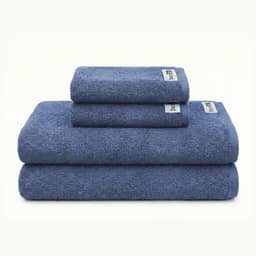 Decolab Jogo de Toalhas Air Light 100% Algodão (Azul-claro e Azul-marinho, 4 Peças)