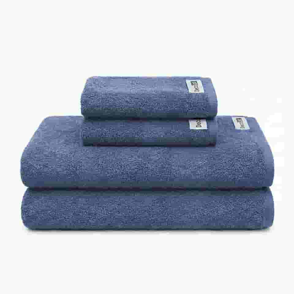 Decolab Jogo de Toalhas Air Light 100% Algodão (Azul-claro e Azul-marinho, 4 Peças)