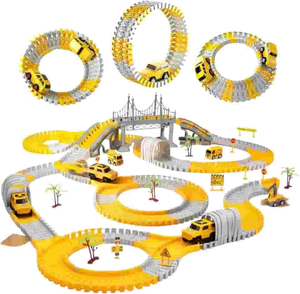 Pista de Carrinhos com 345 Peças Construção Carrinho com Movimento Automático Infantil