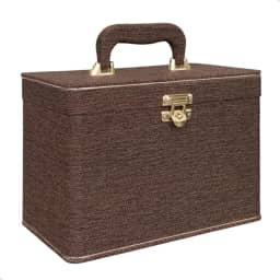 Maleta para 600 Fotos - 6 Álbuns fotográficos 10x15 JUTA MARROM Adulto Baú Box Luxo