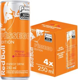 Pack de 4 Latas Red Bull Energético, Morango & Pêssego, 250ml