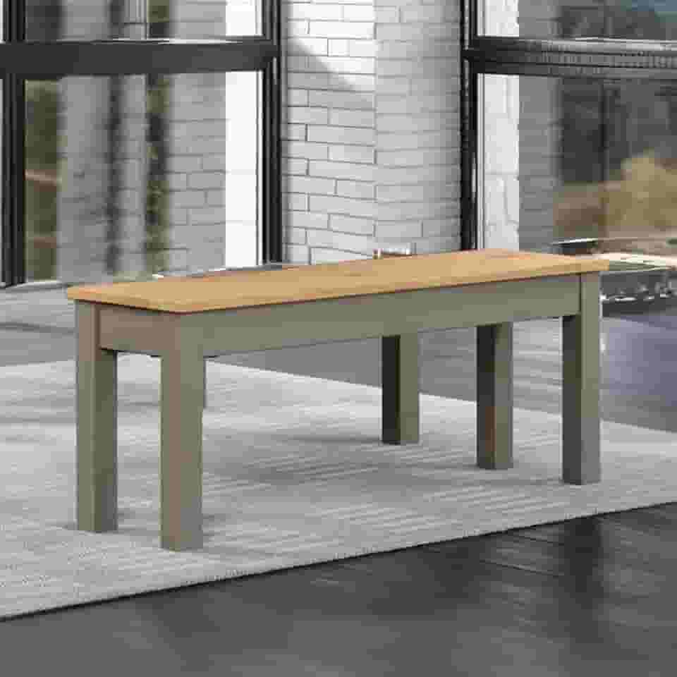 Banco em Madeira Maciça Cinza Lavado - 45 Alt X 105 Larg X 30,5 Prof - Bancos para Sala de Jantar, Móveis para Casa, Acabamento em Cera, Madeira Pinus Elliottis - PENSE DENTRO DA CAIXA