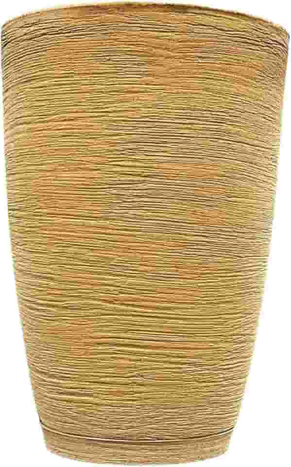 Vaso Grande Para Plantas Cone Grafiato Luxo Escovado Jardim (Bege)