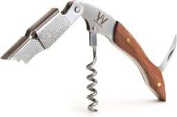 Abridor De Vinho Profissional Tipo Sommelier Saca Rolhas Em Aco 304 + Madeira Marrom