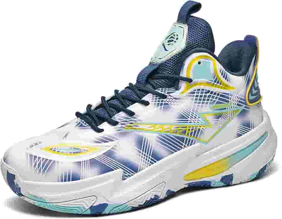 Tênis de basquete masculino da moda, respirável, antiderrapante, durável, leve com suporte arco, tênis para quadra interna e externa