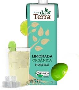 PODER DA TERRA - Limonada Orgânica com Hortelã - Bebida Natural, Sem Conservantes, Sem Glúten - Ingredientes Naturais - 1L