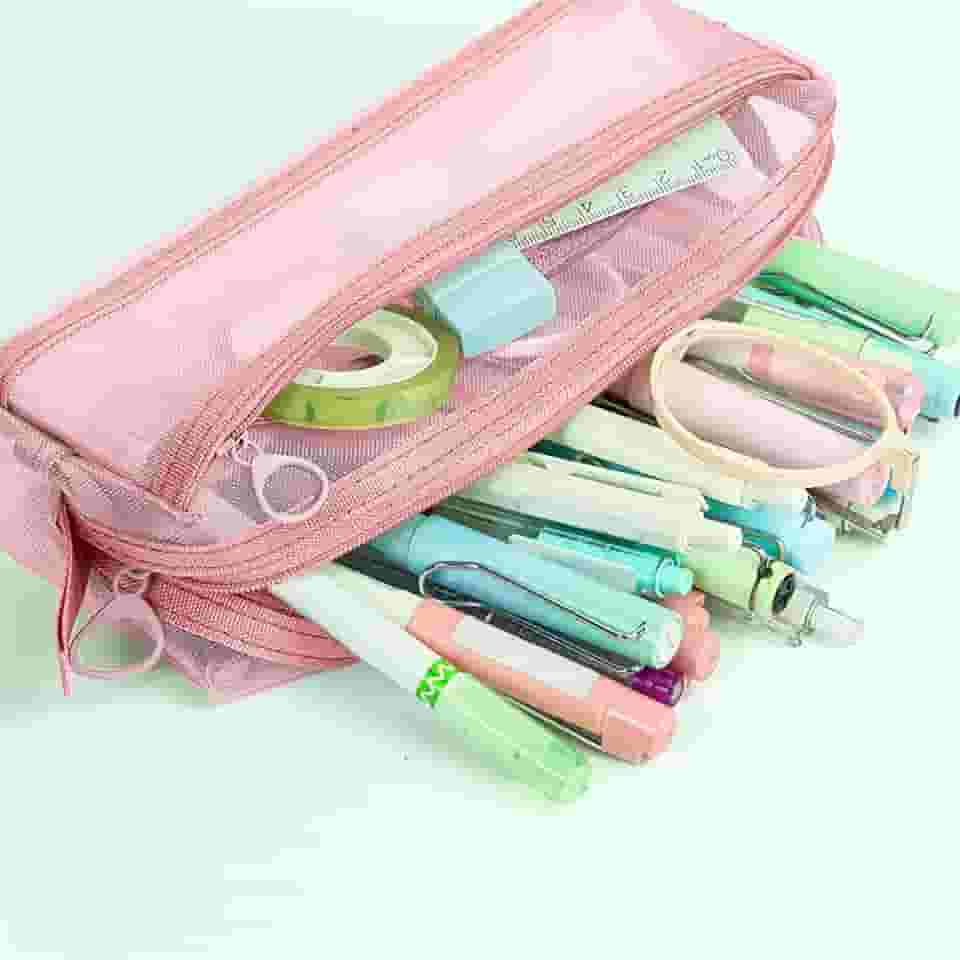 Suporte de caneta de camada dupla, porta-lápis de grande capacidade para acessórios de organizador de mesa de escritório, estilo 4