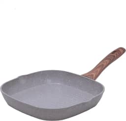 Mimo Style, Frigideira Grill Quadrado em Aço Inox Antiaderente e Cabo Soft-Touch Style Cook, Grafito 24 cm