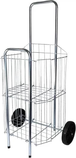 Carrinho de Compras Dobravél para Feira e Supermercado 4 Tubo com 2 Rodas Reforçadas Águia