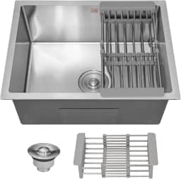 HOLTTER Kit Cuba Cozinha Gourmet Aço Inox 304 Resistente Corrosão Acompanha Cesto Escorredor Elegante Chique Fácil Limpeza Antirruído Embutir Sobrepor Cozinha Ilha Espaço Gourmet (Preta)