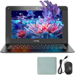 Mini laptop de 10,1 polegadas para crianças e estudantes - Laptop pequeno portátil de viagem com Int N4000, 8 GB de RAM, SSD de 128 GB (expansível de 1 TB), sistema W10, WiFi, Bluetooth - laptop preto