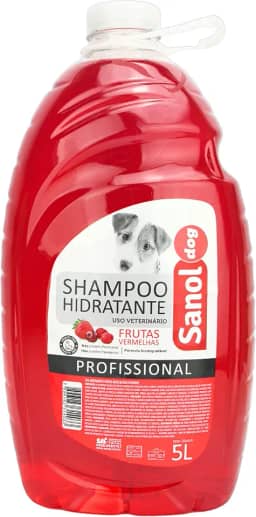 Sanol Dog Shampoo De Pêlos Para Cães E Gatos Frutas Vermelhas 5 Litros Vermelho