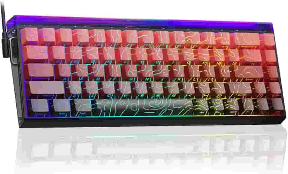AULA Teclado Gamer Hero 68 He 60% Com Fio, Interruptor Magnético De Efeito Hall Taxa Polling 8K Hz, Teclas Pbt Impressas Na Lateral, Caixa Luz Neon Rgb, Software Web Personalizável Para Jogadores Pc