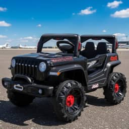 Jipe Infantil Elétrico 12v Carrinho Controle Remoto Música (Preto)