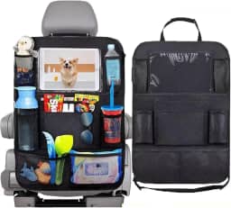 Organizador Multiuso para Banco Traseiro de Carro com Suporte para Tablet e Celular – 10 Divisões para Acessórios, Bebidas, Brinquedos e Mais – Acessórios para Organizar Seu Carro