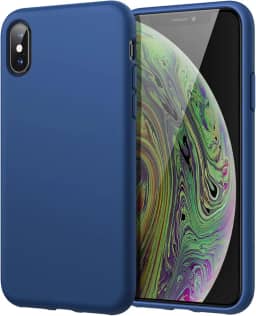 JETech Capa de Silicone para iPhone X/Xs 5,8 Polegadas, Case Protetora para Corpo Inteiro com Toque Suave e Sedoso, Capinha à Prova de Choque com Forro de Microfibra (Cobalto Azul)