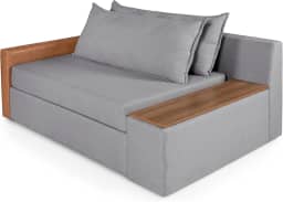 Sofá Cama Panamá Casal 2 Lugares Modern com Baú Lateral Base Madeira Linho - Casa Imperial (GRAFITE)