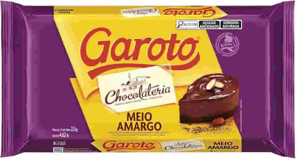 Chocolate para Cobertura GAROTO Meio Amargo 2,1kg