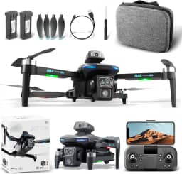 Drone com Câmera 4K, Controle Remoto, Drone MAX com Câmera HD, 90 Minutos de Autonomia, 100m de Alcance Gps Profissional Drone Fpv, Brinquedos Educativos, Dobrável e Portátil (XT606)