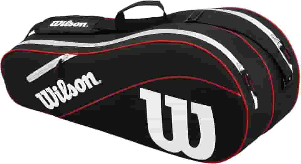 WILSON Bolsa para raquete de tênis Advantage III - comporta até 6 raquetes, preto/branco/vermelho