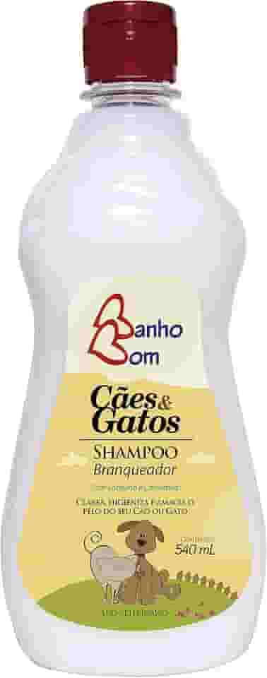 Shampoo Branqueador Banho Bom Cães e Gatos 540 mL