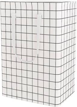 Cesto de Roupa Suja ou Limpa 72 Litros Dobrável Com Alça Tecido Resistente Organizador Lavanderia com Estampa (Quadrados)