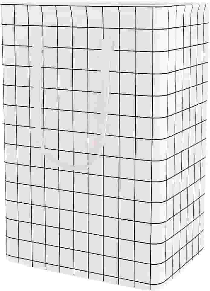 Cesto de Roupa Suja ou Limpa 72 Litros Dobrável Com Alça Tecido Resistente Organizador Lavanderia com Estampa (Quadrados)