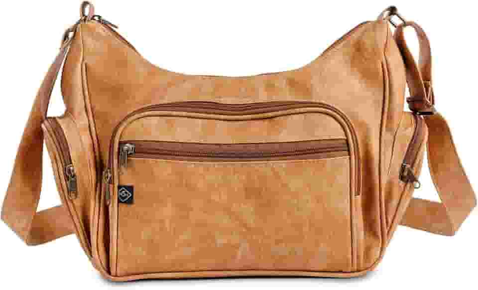 Bolsa Feminina Transversal Grande com Alça de Ombros Ajustável em Couro PU, PGH Elegance