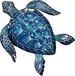 Goodangie00 Decoração de parede de tartaruga de metal grande - decoração de arte de parede de animais marinhos oceânicos de 39,9 cm, decoração realista para pendurar na costa para ambientes internos e