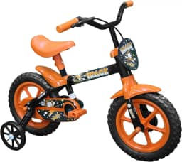 TK3 Track Bicicleta Infantil Aro 12 Arco-Íris Preto e Laranja