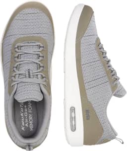 Ajuste largo feminino e suporte ortopédico | Tênis de corrida e caminhada acolchoado com espuma viscoelástica leve | Confortável para uso diário, Cinza, 8.5 Wide