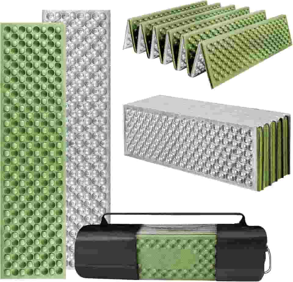 Zenkon Isolante Termico Camping, Insulation Mat Revestida de Alumínio, À Prova D’Água e Portátil Dobrável, Tapete Dobrável à Prova de Umidade, 196 * 61 * 2 CM