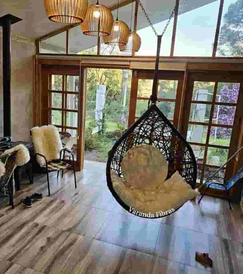 Cadeira Balanço Gota Ninho Fibra Sintética Alumínio Suspenso