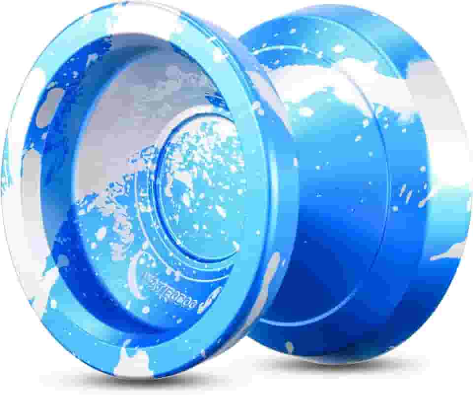 WATIEOBOO Yoyo Professional, Ioiôs De Metal Para Crianças, Adultos Iniciantes, Maior Estabilidade, Desempenho Mais Poderoso E Estável Truques Profissionais Yoyo Com Luva E 10 Cordas De Ioiôs (Azul Pra