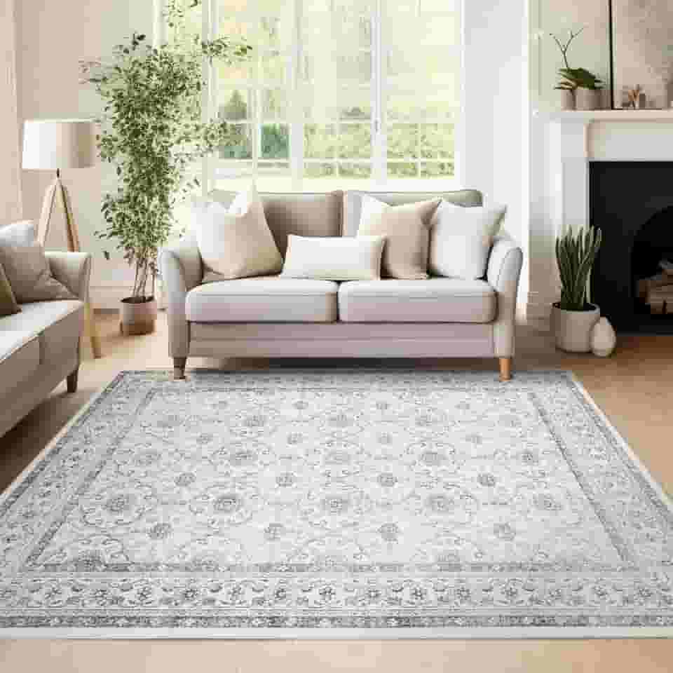 jinchan Tapete de área 4x6 tapete persa tapetes vintage interior kilim tapete de porta macio impressão taupe overdye boho retrô capa de chão lavável fazenda cozinha sala de estar quarto