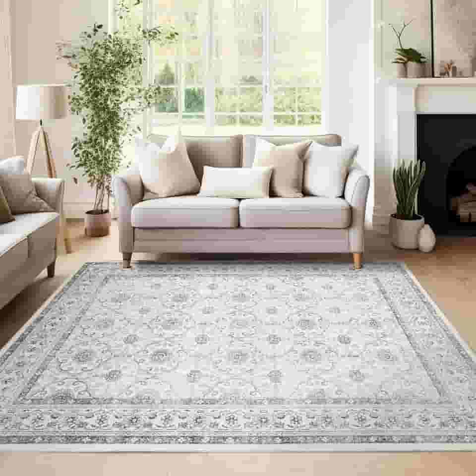 jinchan Tapete de área 4x6 tapete persa tapetes vintage interior kilim tapete de porta macio impressão taupe overdye boho retrô capa de chão lavável fazenda cozinha sala de estar quarto