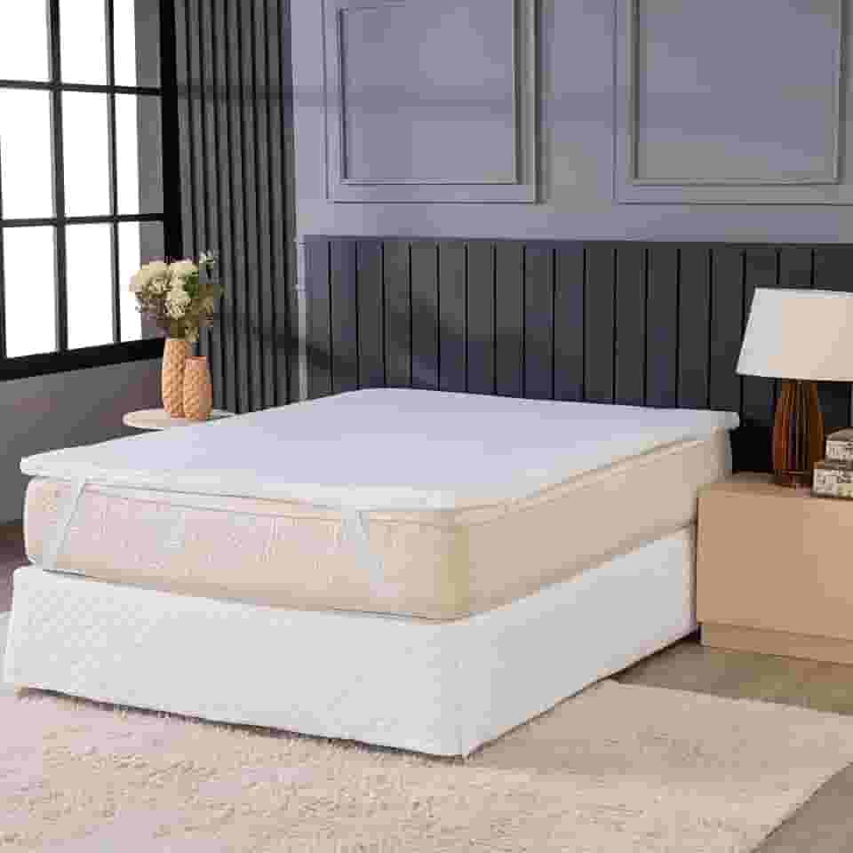 Pillow Top Casal 1,90 x 1,40 m Espuma D28 | Protetor de Colchão Extra Conforto | Capa Removível Lavável | Maciez e Suporte Durável para Colchões