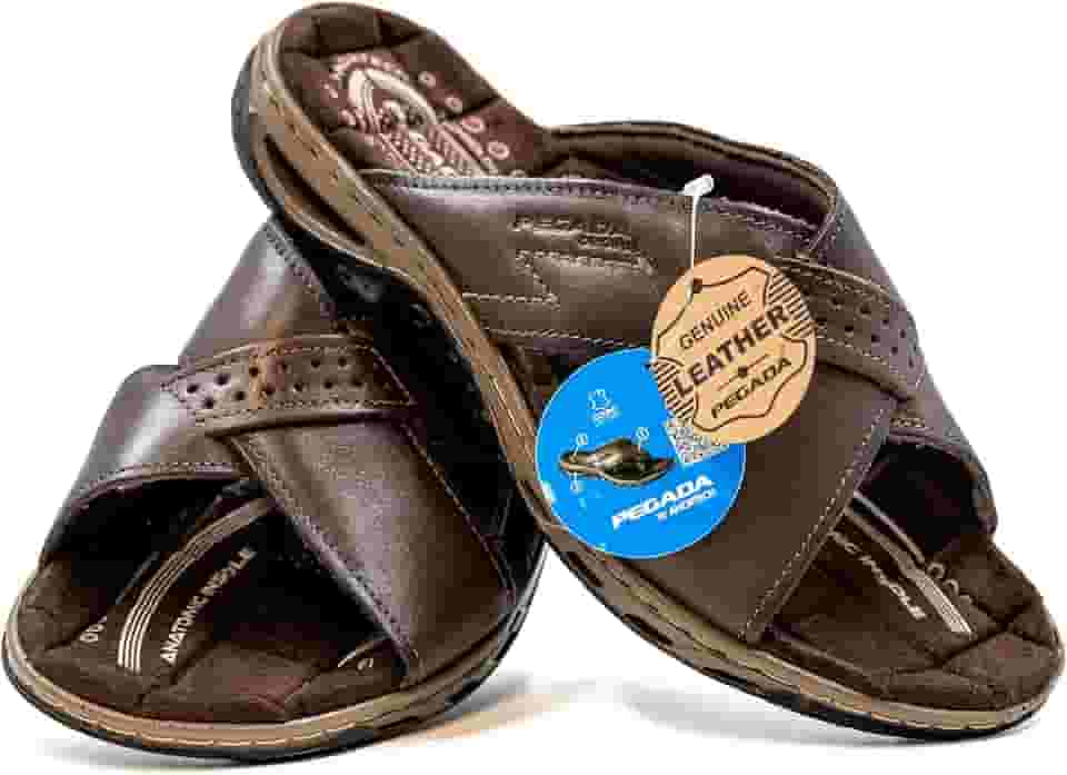 Chinelo Masculino Couro Preto Pegada 131661-06