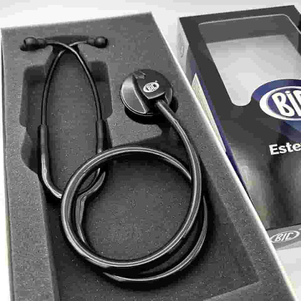 Estetoscópio Adulto Unisson Standard Preto BIC ES1130 - Ideal para Estudantes Enfermagem e Veterinária