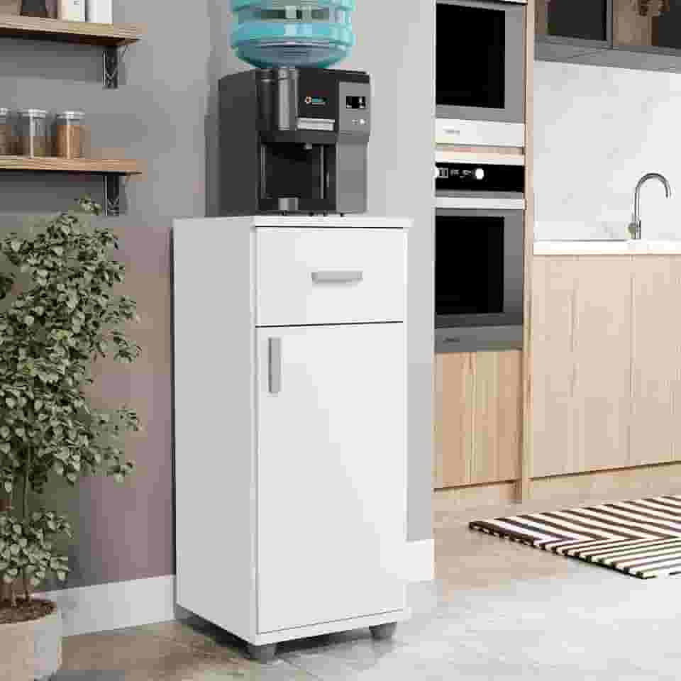 Armário Suporte Balcão com Gaveta para Bebedouro de Cozinha Ana Branco